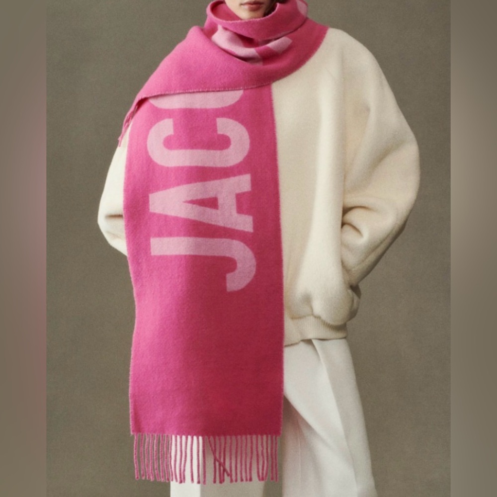 JACQUEMUS L’Echarpe Multi-pink Virgin Wool Scarf NWT